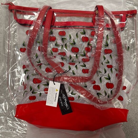 NWT Ed Hardy Cherries Clear Tote - Picture 6 of 11